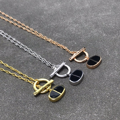 [ORA]CHAINE VERSO BLACK CERAMIC  NECKLACE