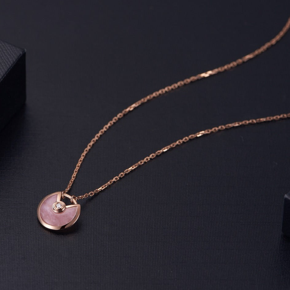 [ORA]AMULETTE ROSE GOLD PINK MOP NECKLACE