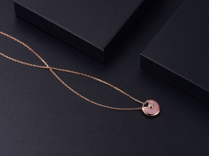 [ORA]AMULETTE ROSE GOLD PINK MOP NECKLACE