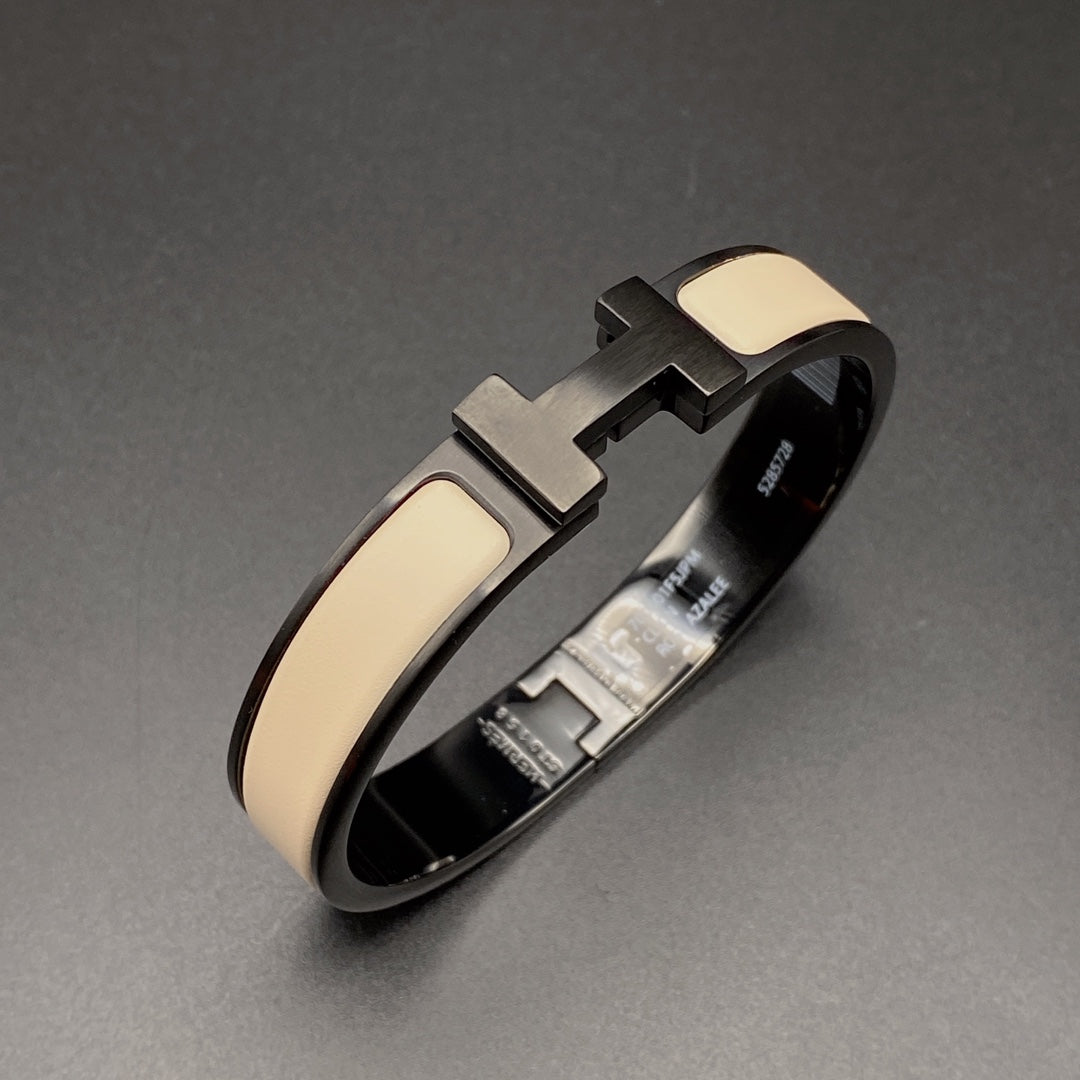 [ORA]H BRACELET 12MM BLACK BEIGE CERAMIC