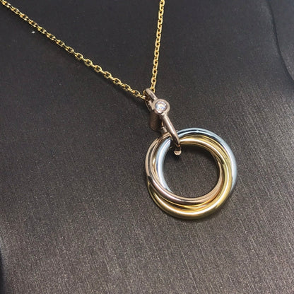 [ORA]TRINITY SILVER GOLD PINK GOLD NECKLACE