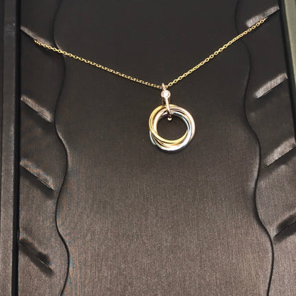 [ORA]TRINITY SILVER GOLD PINK GOLD NECKLACE