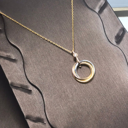 [ORA]TRINITY SILVER GOLD PINK GOLD NECKLACE