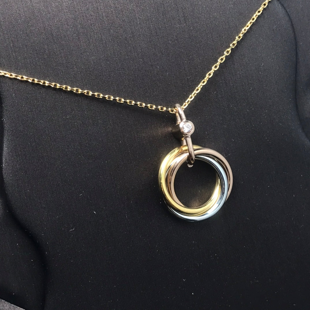 [ORA]TRINITY SILVER GOLD PINK GOLD NECKLACE