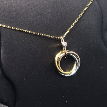 [ORA]TRINITY SILVER GOLD PINK GOLD NECKLACE