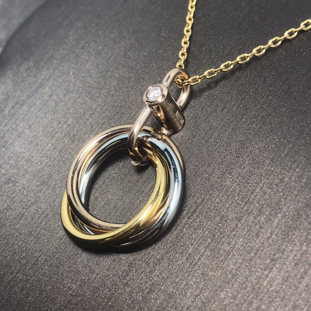 [ORA]TRINITY SILVER GOLD PINK GOLD NECKLACE