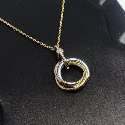 [ORA]TRINITY SILVER GOLD PINK GOLD NECKLACE