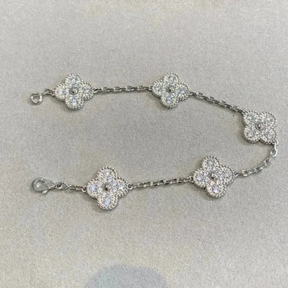 [ORA] CLOVER 5 MOTIF FULL DIAMOND BRACELET COLLECTION