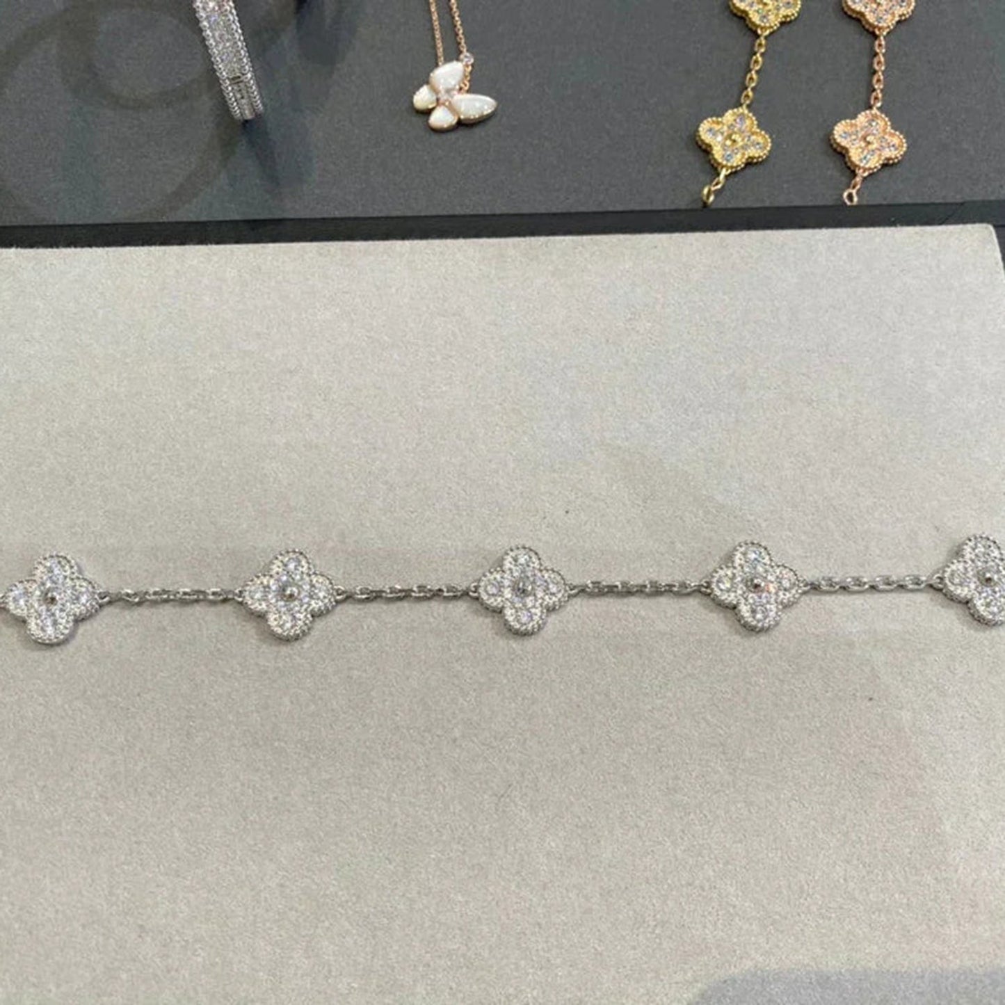 [ORA] CLOVER 5 MOTIF FULL DIAMOND BRACELET COLLECTION