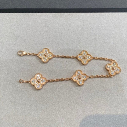 [ORA] CLOVER 5 MOTIF FULL DIAMOND BRACELET COLLECTION