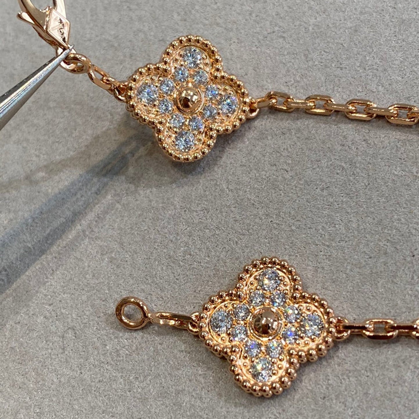 [ORA] CLOVER 5 MOTIF FULL DIAMOND BRACELET COLLECTION