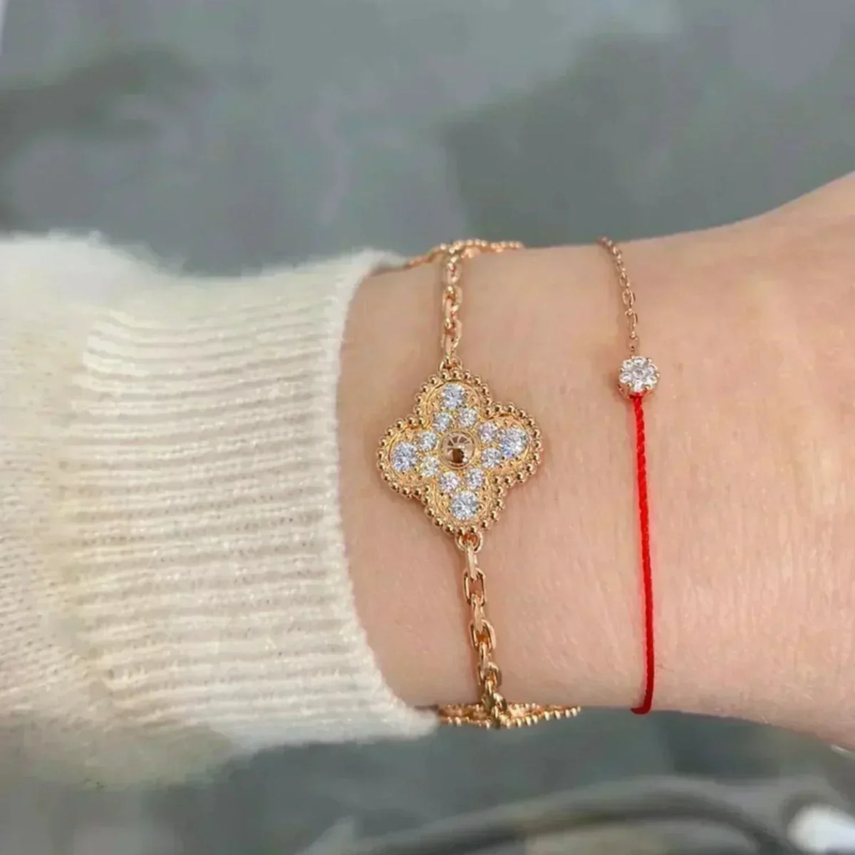 [ORA] CLOVER 5 MOTIF FULL DIAMOND BRACELET COLLECTION