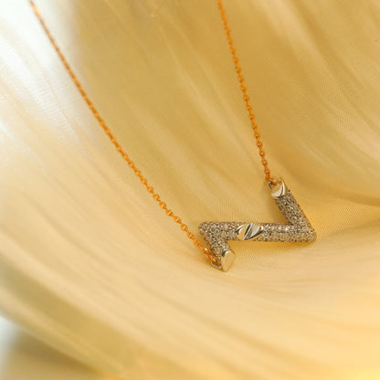 [ORA]VOLT SILVER DIAMOND PEDANT NECKLACE