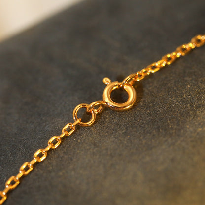 [ORA]SUN PEDANT PINK GOLD 1 DIAMOND NECKLACE