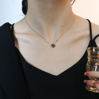 [ORA]SUN PEDANT PINK GOLD 1 DIAMOND NECKLACE