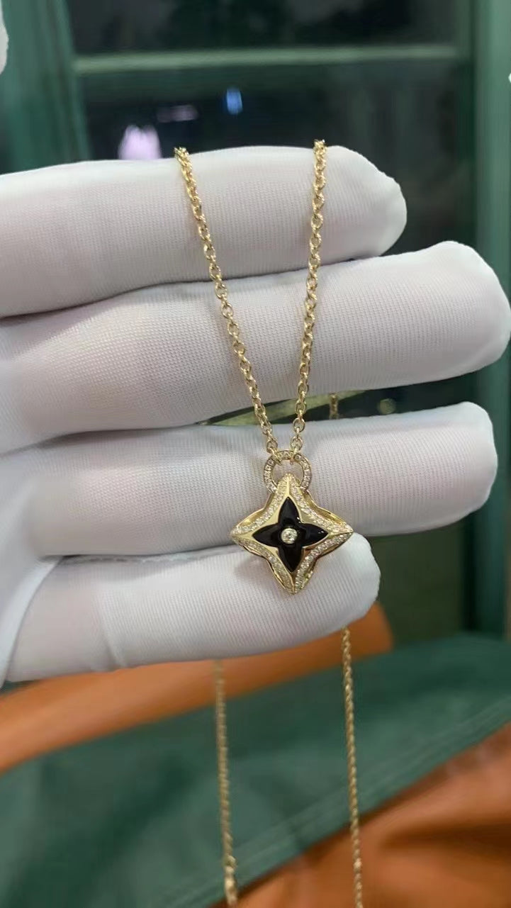 [ORA]STAR PEDANT PINK GOLD DIAMOND NECKLACE