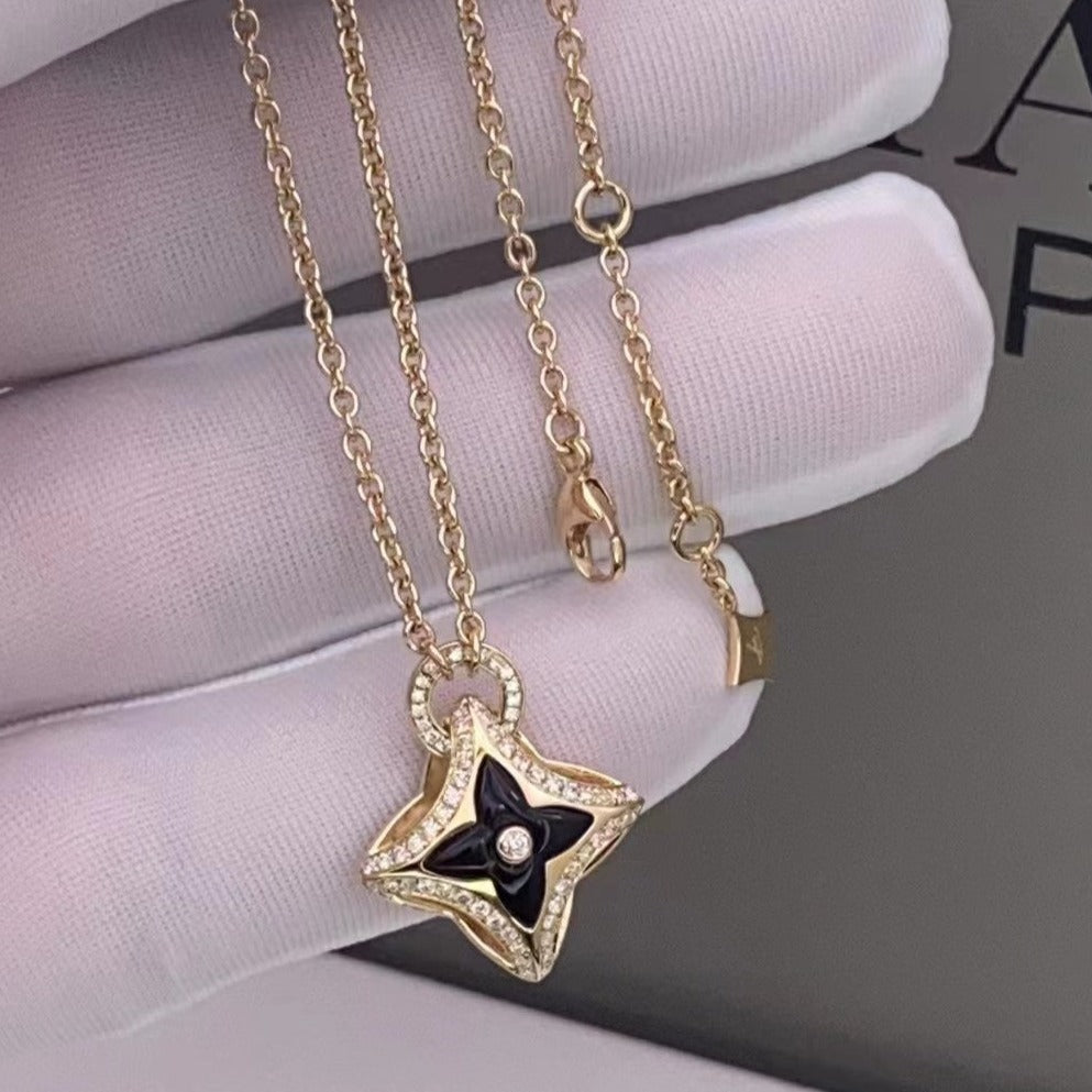 [ORA]STAR PEDANT PINK GOLD DIAMOND NECKLACE