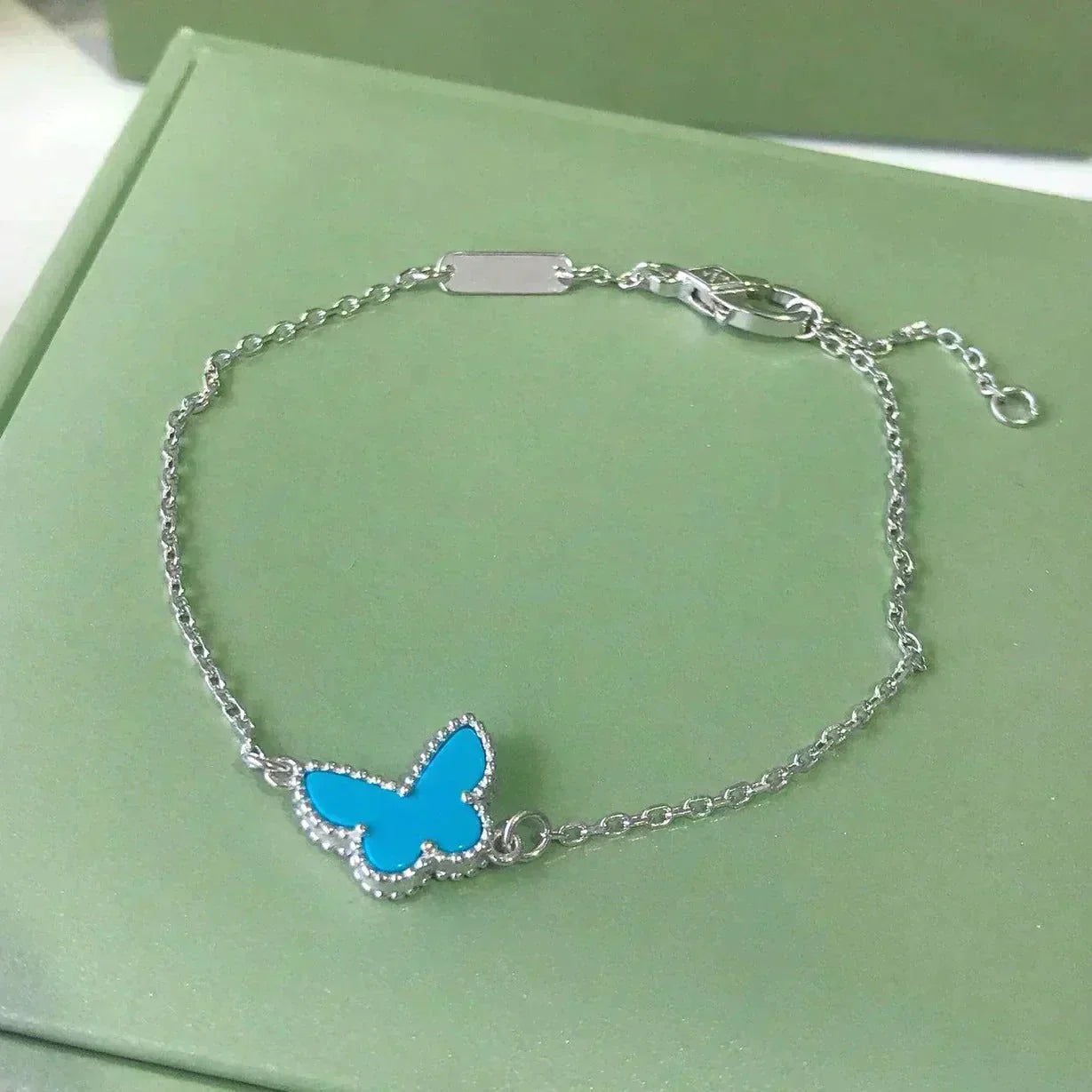 [ORA]BUTTERFLY TURQUOISE BUTTERFLY BRACELET SILVER