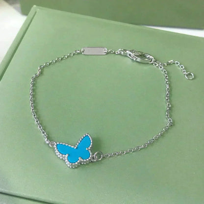 [ORA]BUTTERFLY TURQUOISE BUTTERFLY BRACELET SILVER