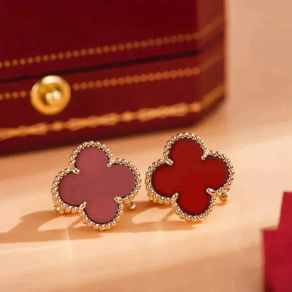 [ORA]CLOVER MEDIUM 1 MOTIFS CARNELIAN  EARRINGS