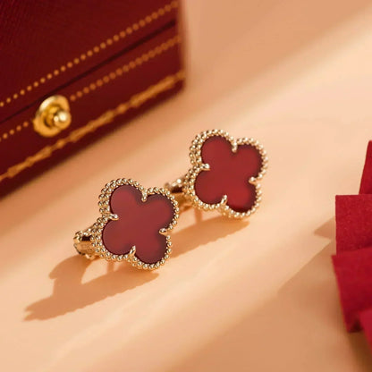 [ORA]CLOVER MEDIUM 1 MOTIFS CARNELIAN  EARRINGS