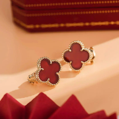 [ORA]CLOVER MEDIUM 1 MOTIFS CARNELIAN  EARRINGS