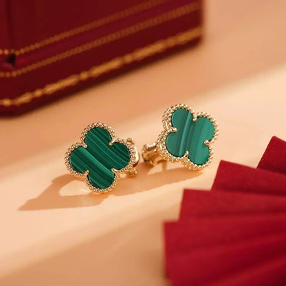 [ORA]CLOVER MEDIUM 1 MOTIFS MALACHITE  EARRINGS