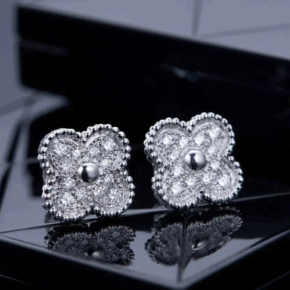 [ORA]CLOVER 1 MOTIFS DIAMOND STUD EARRINGS SILVER