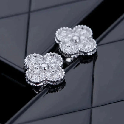 [ORA]CLOVER 1 MOTIFS DIAMOND STUD EARRINGS SILVER