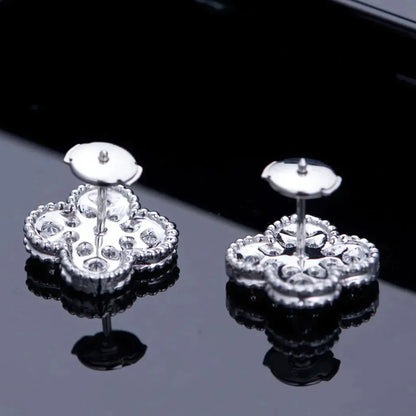 [ORA]CLOVER 1 MOTIFS DIAMOND STUD EARRINGS SILVER