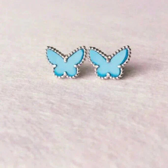[ORA]BUTTERFLY TURQUOISE EARRINGS SILVER
