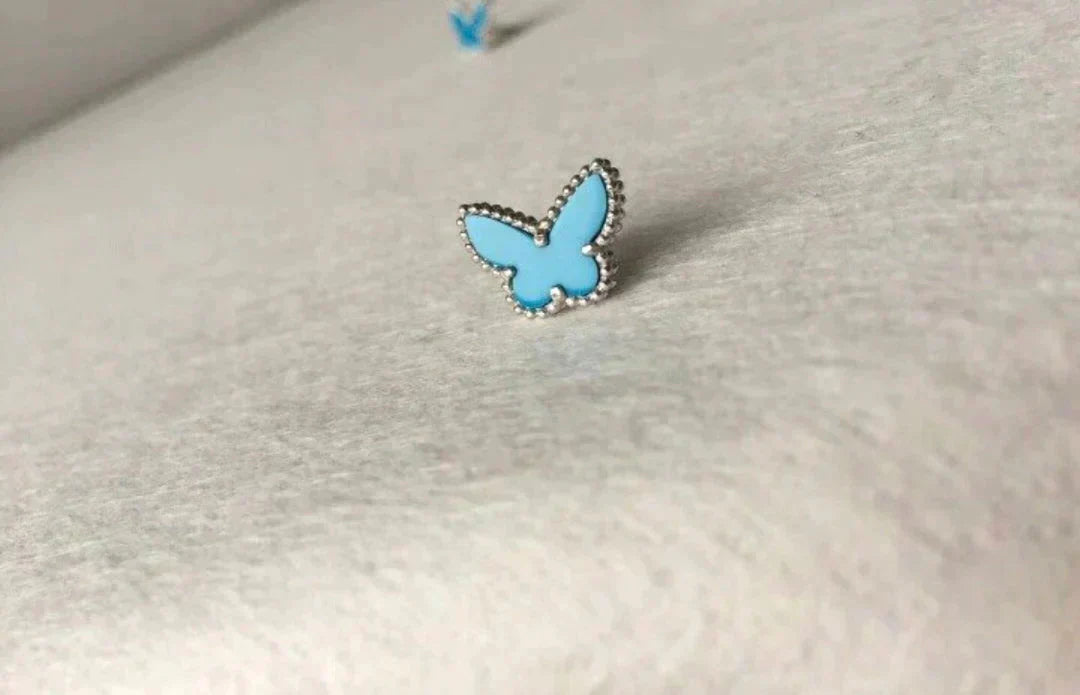 [ORA]BUTTERFLY TURQUOISE EARRINGS SILVER