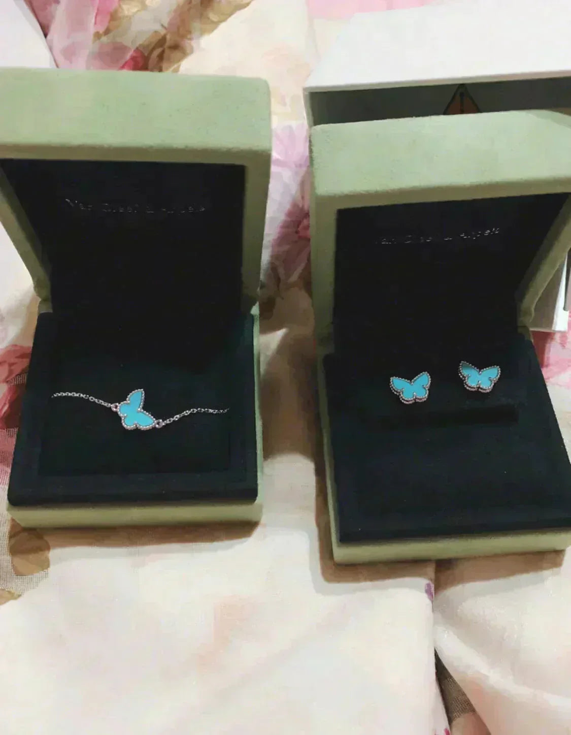 [ORA]BUTTERFLY TURQUOISE EARRINGS SILVER