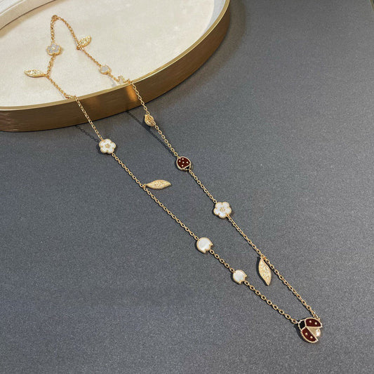 [ORA]LUCKY SPRING 15 MOTIFS GOLD NECKLACE