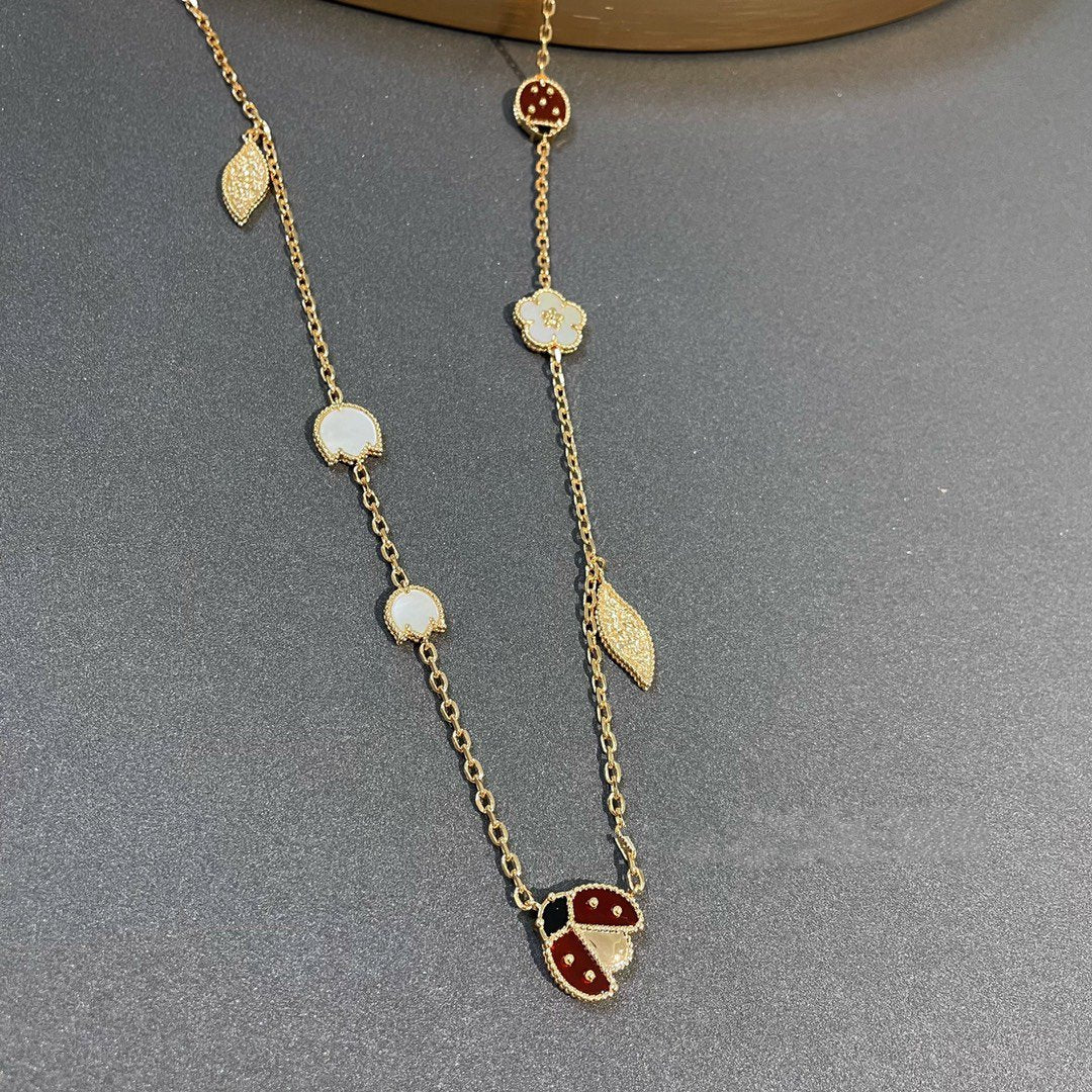 [ORA]LUCKY SPRING 15 MOTIFS GOLD NECKLACE