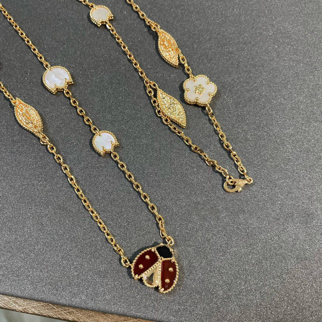 [ORA]LUCKY SPRING 15 MOTIFS GOLD NECKLACE