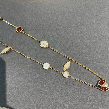 [ORA]LUCKY SPRING 15 MOTIFS GOLD NECKLACE
