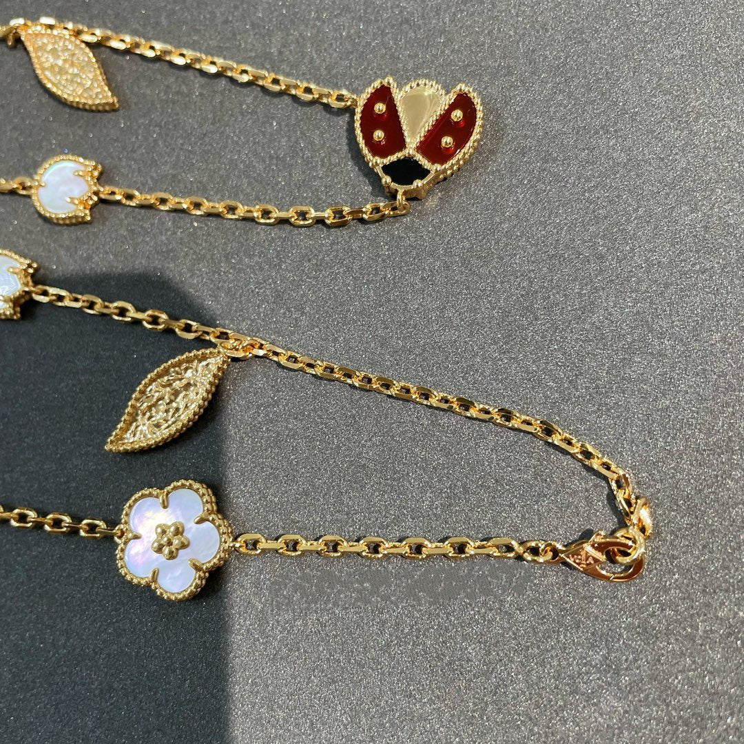 [ORA]LUCKY SPRING 15 MOTIFS GOLD NECKLACE