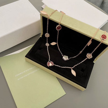 [ORA]LUCKY SPRING 15 MOTIFS ROSE GOLD NECKLACE