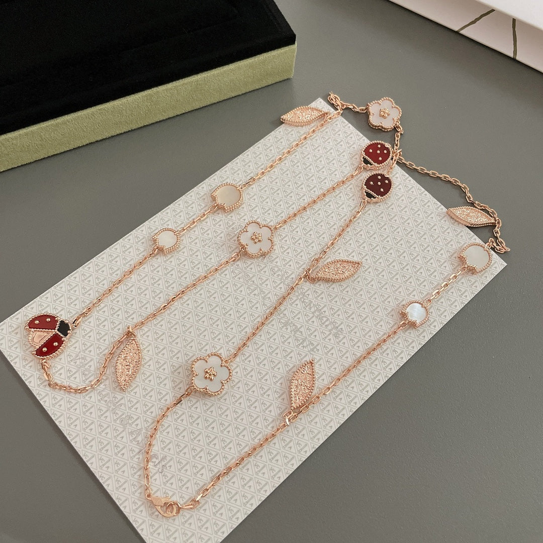 [ORA]LUCKY SPRING 15 MOTIFS ROSE GOLD NECKLACE