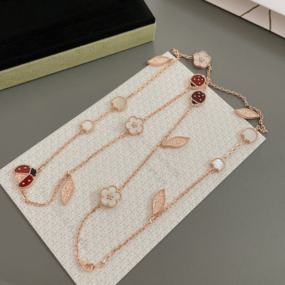 [ORA]LUCKY SPRING 15 MOTIFS ROSE GOLD NECKLACE