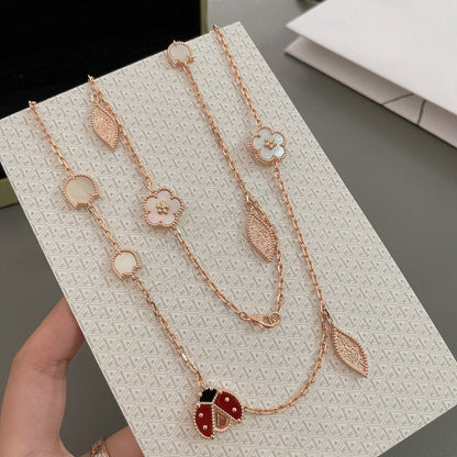 [ORA]LUCKY SPRING 15 MOTIFS ROSE GOLD NECKLACE