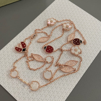 [ORA]LUCKY SPRING 15 MOTIFS ROSE GOLD NECKLACE