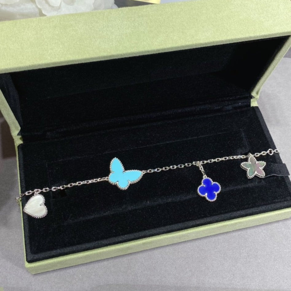 [ORA]LUCKY SPRING SILVER BRACELET 4 MOTIF