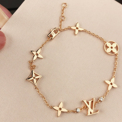 [ORA]STAR AND SUN 7 MOTIFS GOLD BRACELET