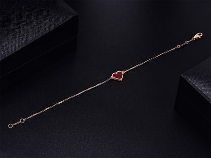 [ORA]HEART CARNELIAN PINK GOLD BRACELET