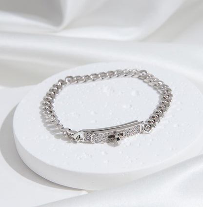 [ORA]KELLY CHAIN SILVER DIAMOND BRACELET