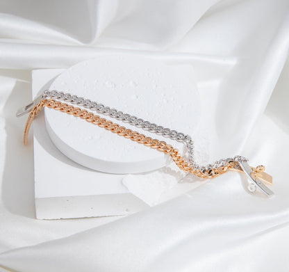 [ORA]KELLY CHAIN SILVER DIAMOND BRACELET