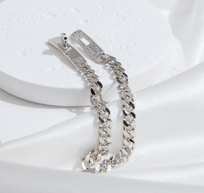 [ORA]KELLY CHAIN SILVER DIAMOND BRACELET