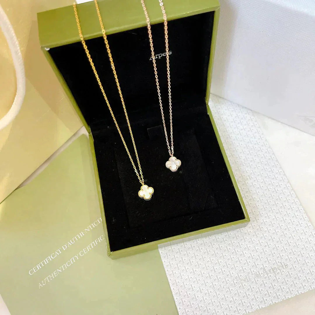 [ORA]CLOVER MINI 9.5MM WHITE MOTHER-OF-PEARL NECKLACE